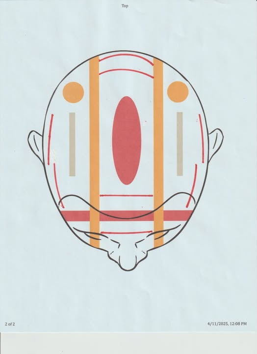 Bill Johnson's map of the energy around the top of his head